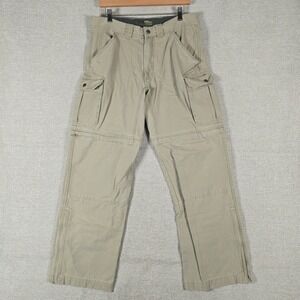 Gander Mountain Mens 34x32 Khaki Convertible Cargo Pants Zip Off Hiking Shorts